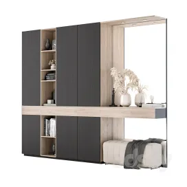 Hallway Black Wood Set